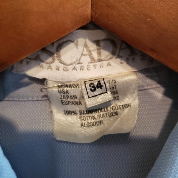 Escada Light Blue Blouse with Embroidered Accents - Picture 7 of 7